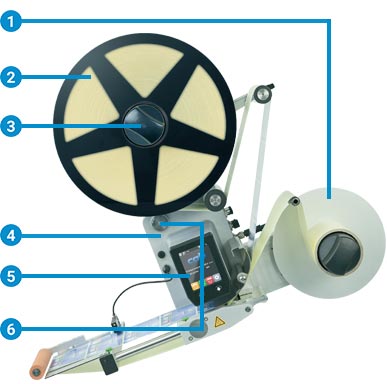 Labeling head 124 L, picking up label roll diameters up to 310 mm
